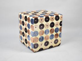 A Modern Upholstered Cubic Stool, 50cms