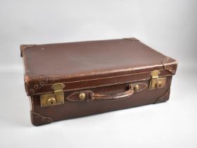 A Vintage Leather Suitcase, 56cms Long