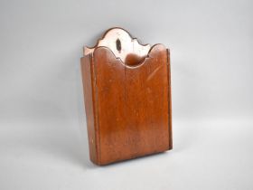 A Late 19th Century Mahogany Wall Hanging Candle Box, 28cms High