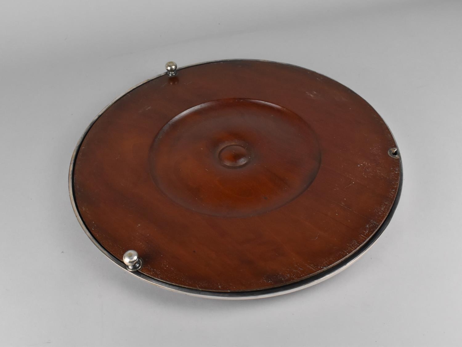 A Mid/Late 20th Century Mirrored Circular Cake Stand, 40cms Diameter, Missing One Ball Foot - Image 2 of 2