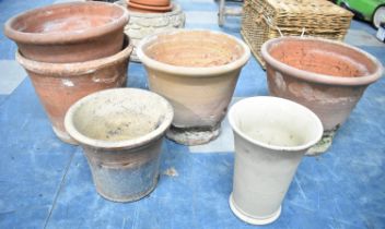 A Collection of Various Terracotta and Other Garden Planters, Condition Issues, Tallest 25cms