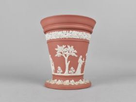 A Large Pink Wedgwood Jasperware Vase, 17cm high