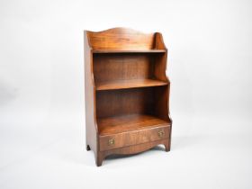 A Modern Mahogany Three Shelf Galleried Waterfall Bookcase, 53.5cms Wide and 84cms High