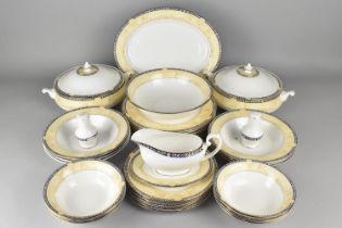 A Duchess Amadeus Dinner Service to Comprise Two Lidded Tureens, Oval Platter, Serving Bowl, Six