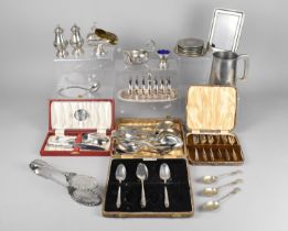 A Collection of Various Silver Plated Items to Comprise Toast Rack, Cased Cutlery, Loose Cutlery,