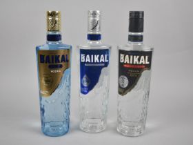 Three 50cl Bottles of Baikal Premium Russian Vodka