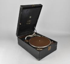 A Vintage His Masters Voice Wind-Up Gramophone Record Player, Complete with Winder