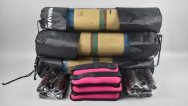 A Collection of Five New and Unused Yoga Mats, Skipping Ropes and Weights