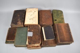 A Collection of 18th and 19th Century Leather Bound Books, Substantial Condition issues
