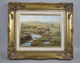 A Gilt Framed Oil on Canvas Depicting Vixen Tor, Dartmoor 1994, 24x19cms