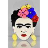 A Vintage Style Frida Kahlo Brooch in the Manner of Lea Stein, 4.5x6.5cm