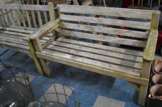 A Wooden Garden Bench, 129cm wide