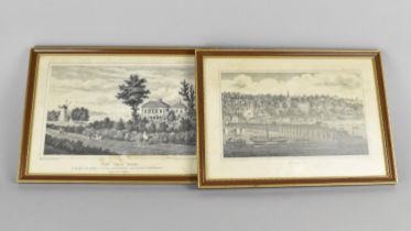 Two Framed Engravings, Views of The Isle of Wight, 23.5x13.5cms