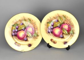 Two Aynsley Orchard Gold Plates, 26.5cm Diameter