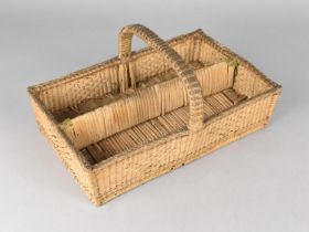 A Late Victorian/Edwardian Two Division Wicker Cutlery Tray, 30cms Long