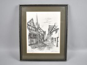 A Framed Print, Fish Street Shrewsbury by John Andrews