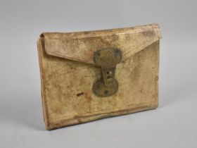 A Late 18th/Early 19th Century Vellum Covered Notebook in the Form of an Envelope with Brass Clasp