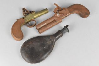 A 19th Century Flintlock Box-Lock Pocket Pistol Inscribed Chaston Merideth, Substantial Condition