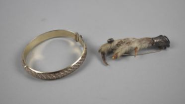 An Edwardian Scottish Grouse Claw Brooch with Citrine Stone Mount, Dated 1904 together with a
