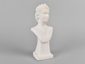 A Late 20th Century Cast Parian Style Bust of Queen Elizabeth II, 19cms High