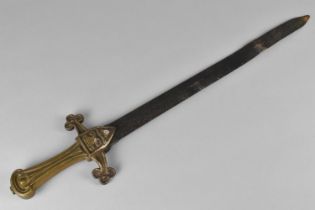 A 1856 Pattern British Bandsman Sword with Brass Handle, No Scabbard, Overall Length 60cms