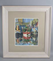A Framed Print, Canal Scene After Sheldon, 24x29cm