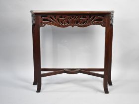 A Modern Mahogany Effect Console Style Table, 77cms Wide and 25cms Deep