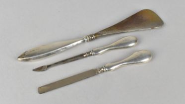 Three Silver Hallmarked Handled Ladies Tools