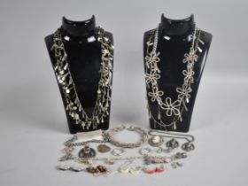 A Small Collection of White Metal Costume Jewellery