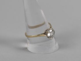 A 9ct Gold Mounted CZ Solitaire Ring, Round Cut Stone Measuring 7.5mm Diameter, in Eight Claw and