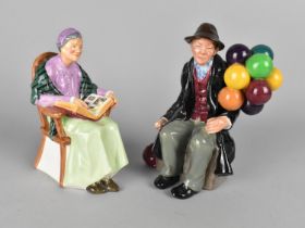 Two Royal Doulton Figures, The Balloon Man and Family Album (Some Condition Issues)