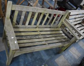 A Wooden Garden Bench, 126cm wide