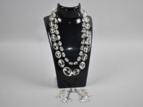 An Early 20th Century Faceted Rock Crystal Necklace on Metal Chain, Largest Bead 24.5mm Wide