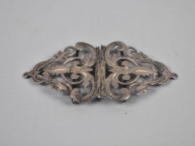 A Victorian Silver Buckle by GE Walton and Co, Pierced Scrolling Decoration, 86.5mm Wide, 16gms