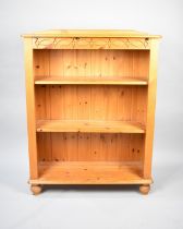 A Modern Pine Three Shelf Open bookcase, 84cms Wide