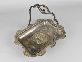 An Edwardian Silver Plated Rectangular Cake Basket, 30cms Wide