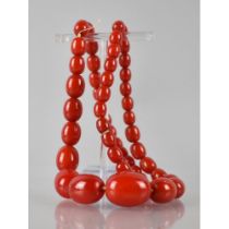 A Vintage Bakelite Bead Necklace, 43.7gms, Largest Bead 22mm Wide, 58.5cms Long Total, Screw