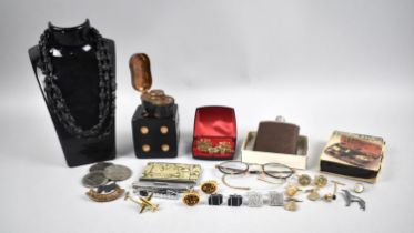 A Collection of Various Vintage Gents items to include Cufflinks, Tortoiseshell and Gold Coloured