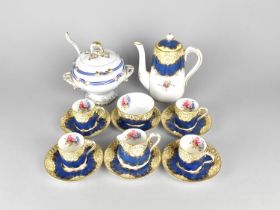 A Crown Staffordshire Part Coffee Set to Comprise Coffee Pot, Four Cans, Six Saucers, Milk Jug and