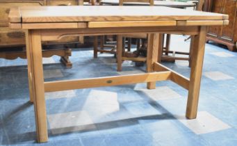 A Mid 20th Century Oak Drawer Leaf Dining Table with Six Plank Top by Sherry Furniture, 134x91cm