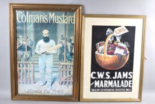 Two Framed Reproduction Advertising Prints, C.W.S. Jams and Marmalade and Colman's Mustard