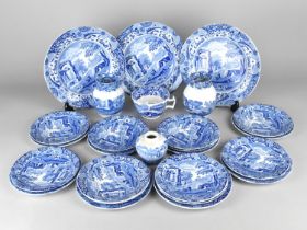 A Collection of Copeland Spode's Italian Pattern Plates, Side Plates, Saucers and Pair of Vases etc