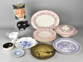 A Collection of Ceramics to Comprise Royal Doulton Character Jug, Wedgwood Jasperware, Coalport