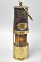 A Brass and Iron Miner's Safety Lamp by JH Naylor Ltd, Wigan