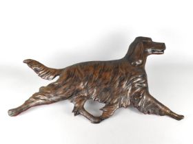 A Modern Cast Resin Wall Hanging Sculpture of a Red Setter by Patsi Ann, No 50/200, Front Leg Glued,