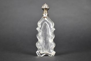 A 19th Century Silver Topped Scent Bottle, 13cm high