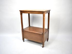 A Mid 20th Century Oak Trolley with hinged Lid to Cupboard Base, 50cms Wide