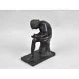 A Patinated Bronze Study of a Seated Nude Removing Splinter from Foot, 15.5cms High