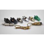 A Collection of Various Vintage Whistles to include The Thunderer, The Titan, Hudson Military with