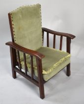 A Mid 20th Century Childs Wooden Framed Armchair with Reclining Seat and Back